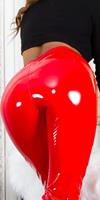 Cosmoda Collection Sexy latex look broek rood