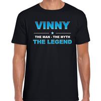 Bellatio Naam cadeau Vinny - The man, The myth the legend t-shirt Zwart