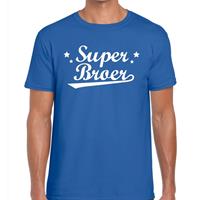 Bellatio Super broer cadeau t-shirt Blauw