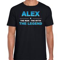 Bellatio Naam cadeau Alex - The man, The myth the legend t-shirt Zwart