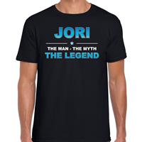 Bellatio Naam cadeau Jori - The man, The myth the legend t-shirt Zwart