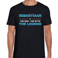 Bellatio Naam cadeau Sebastiaan - The man, The myth the legend t-shirt Zwart