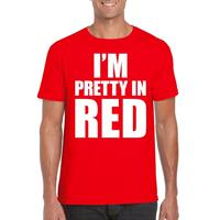 Bellatio I am pretty in red tekst t-shirt Rood