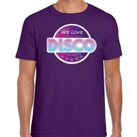 Bellatio We love disco feest t-shirt paars voor heren - Paars