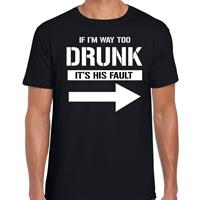 Bellatio Vrienden t-shirt If i am way to drunk its his fault Zwart
