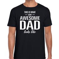 Bellatio Awesome Dad cadeau vaderdag t-shirt Zwart