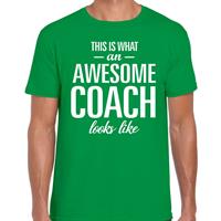 Bellatio Awesome Coach cadeau t-shirt Groen