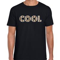 Bellatio Slangenprint Cool tekst t-shirt Zwart