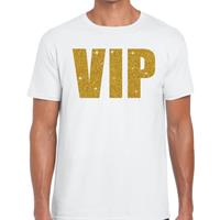 Bellatio VIP goud glitter tekst t-shirt Wit