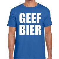 Bellatio Geef Bier heren shirt Blauw