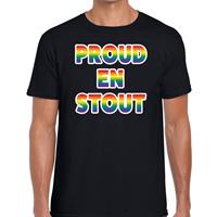 Bellatio Proud en stout gaypride t-shirt - Zwart