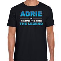 Bellatio Naam cadeau Adrie - The man, The myth the legend t-shirt Zwart