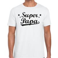 Bellatio Super papa t-shirt wit voor heren - Wit