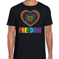Bellatio Regenboog hart Freedom gay pride / parade Zwart