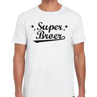 Bellatio Super broer cadeau t-shirt Wit