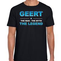 Bellatio Naam cadeau Geert - The man, The myth the legend t-shirt Zwart