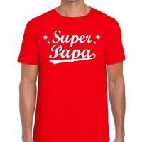 Bellatio Super papa t-shirt rood voor heren - Rood