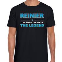 Bellatio Naam cadeau Reinier - The man, The myth the legend t-shirt Zwart