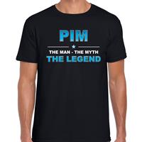 Bellatio Naam cadeau Pim - The man, The myth the legend t-shirt Zwart