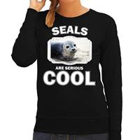 Bellatio Dieren grijze zeehond sweater Zwart