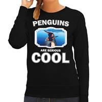 Bellatio Dieren pinguins sweater Zwart