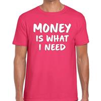 Bellatio Money is what i need fun tekst t-shirt Roze