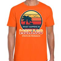 Bellatio Monaco zomer t-shirt / shirt What happens in Monaco stays in Monaco voor heren - Oranje