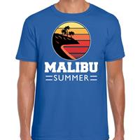 Bellatio Malibu zomer t-shirt / shirt Malibu summer voor heren - Blauw