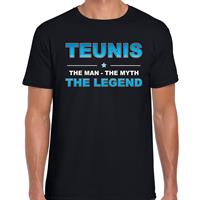 Bellatio Naam cadeau Teunis - The man, The myth the legend t-shirt Zwart