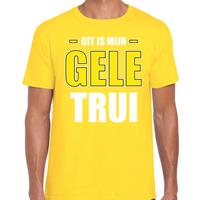 Bellatio Dit is mijn gele trui fun tekst t-shirt geel voor heren - wielerwedstrijd foute fun tekst shirt / outfit - wieler tour / Geel