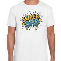 Bellatio Super dad cadeau t-shirt Wit