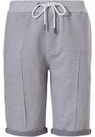 Pastunette for Men Mix & match 'fine cool lines' grijze lounge-stijl korte broek (met omgeslagen boordje) voor heren met zakken, elastische taille met taillekoord