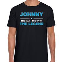 Bellatio Naam cadeau Johnny - The man, The myth the legend t-shirt Zwart