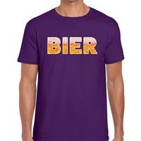 Bellatio Bier tekst t-shirt Paars