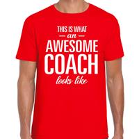Bellatio Awesome Coach cadeau t-shirt Rood