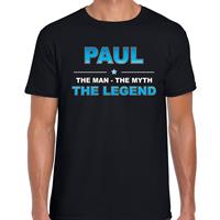 Bellatio Naam cadeau Paul - The man, The myth the legend t-shirt Zwart