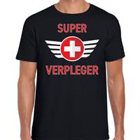 Bellatio Super verpleger met medisch kruis cadeau t-shirt Zwart