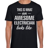 Bellatio Awesome Electrician - geweldige elektricien cadeau t-shirt Zwart