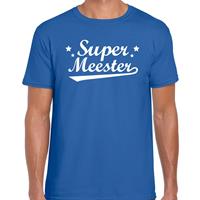 Bellatio Super meester cadeau t-shirt Blauw