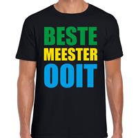 Bellatio Beste meester ooit cadeau t-shirt met gekleurde letters - Zwart