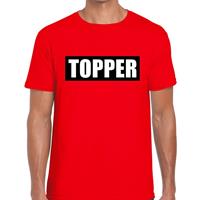 Bellatio Topper in kader shirt heren rood / Topper in zwarte balk Rood