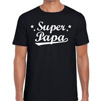 Bellatio Super papa t-shirt zwart voor heren - Zwart