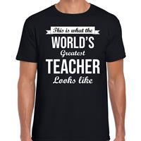 Bellatio Worlds greatest teacher cadeau t-shirt Zwart