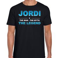 Bellatio Naam cadeau Jordi - The man, The myth the legend t-shirt Zwart