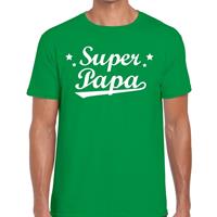 Bellatio Super papa t-shirt groen voor heren - Groen