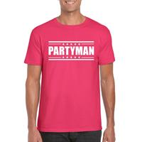 Bellatio Partyman t-shirt fuscia Roze