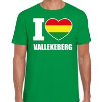 Bellatio Carnaval t-shirt I love Vallekeberg voor heren - Groen