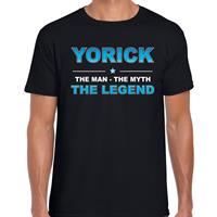 Bellatio Naam cadeau Yorick - The man, The myth the legend t-shirt Zwart