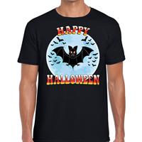 Bellatio Halloween - Happy Halloween vleermuis verkleed t-shirt Zwart