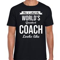 Bellatio Worlds greatest coach cadeau t-shirt Zwart